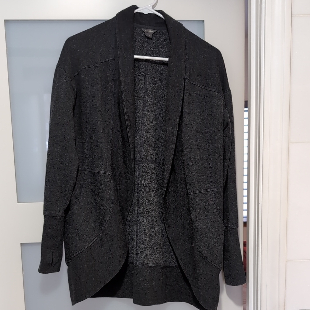 Eddie Bauer gray open face Cardigan